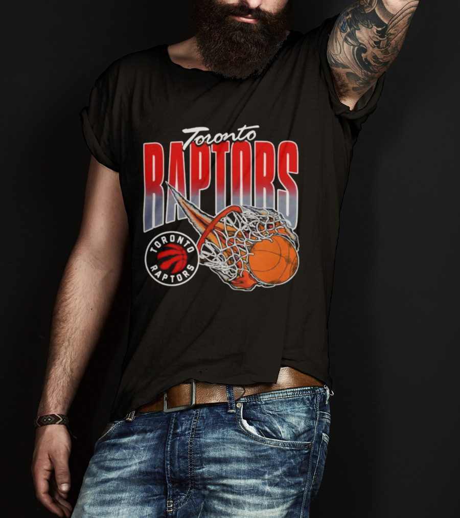 Toronto Raptors Basketball Flaming Net T-Shirt