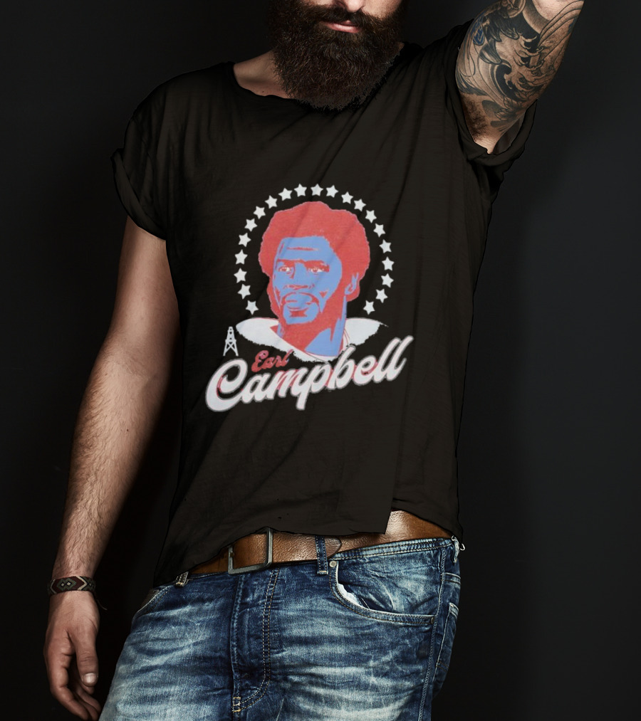 Earl Campbell Houston Oilers Retro Football Icon Stars T-Shirt