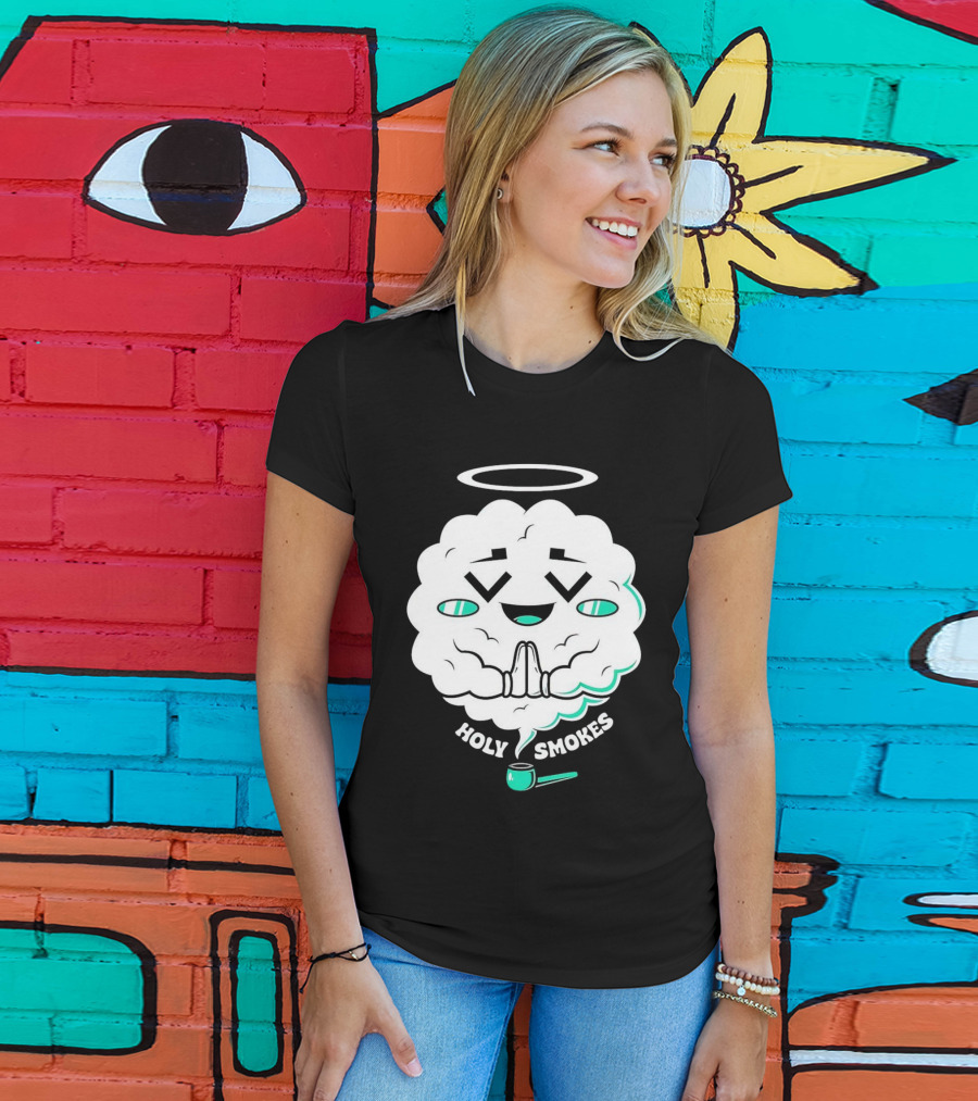 Holy Smokes Cloud With Halo And Pipe T-Shirt