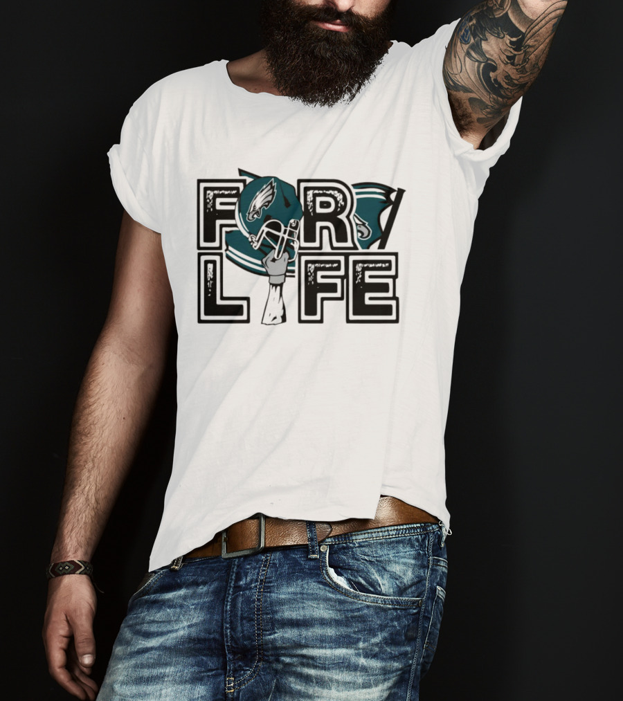 Philadelphia Eagles Helmet Wings For Life NFL T-Shirt