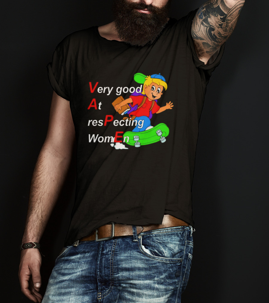 VAPE Very Good At Respecting Women Skateboarding Boy T-Shirt
