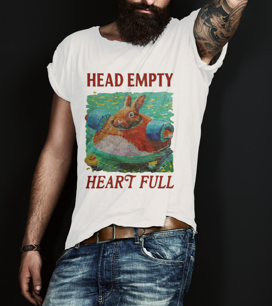 Head Empty Heart Full Bunny Floaties Pool Rubber Duck T-Shirt