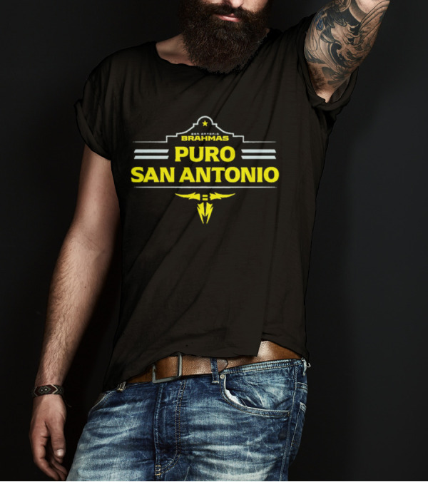 San Antonio Brahmas Puro San Antonio Star And Thunderbolt T-Shirt