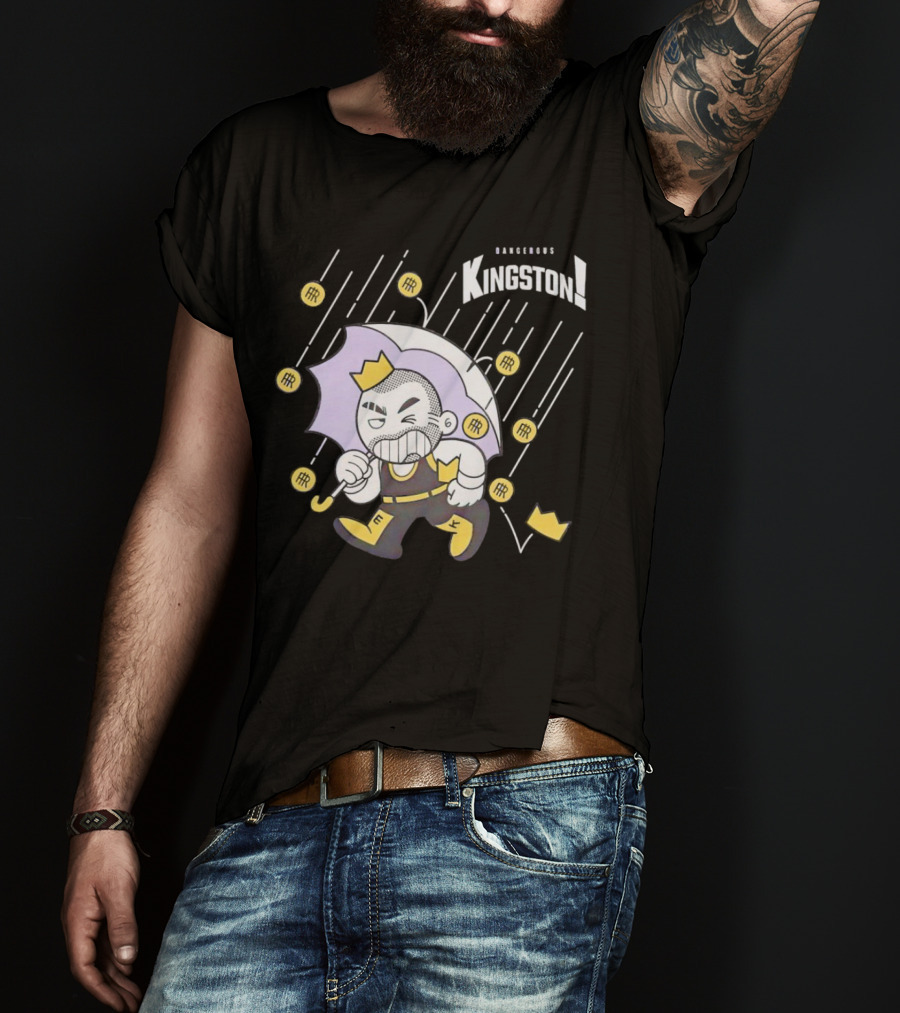 Dangerous Kingston Graphic With Umbrella And Crown Motif T-Shirt