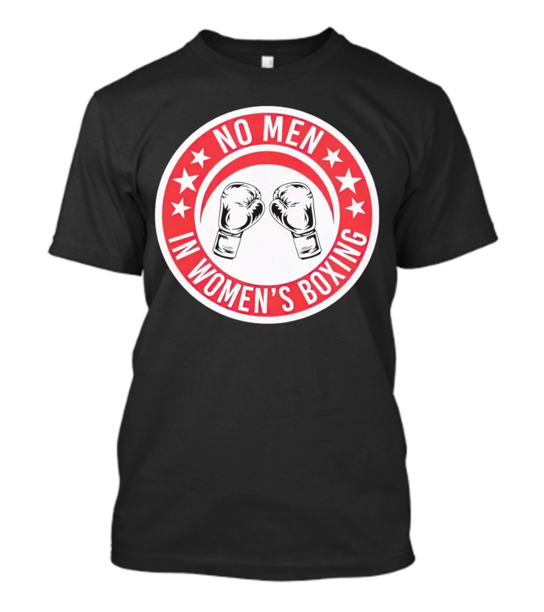 No Men In Women's Boxing Boxing Gloves Red Stars T-Shirt