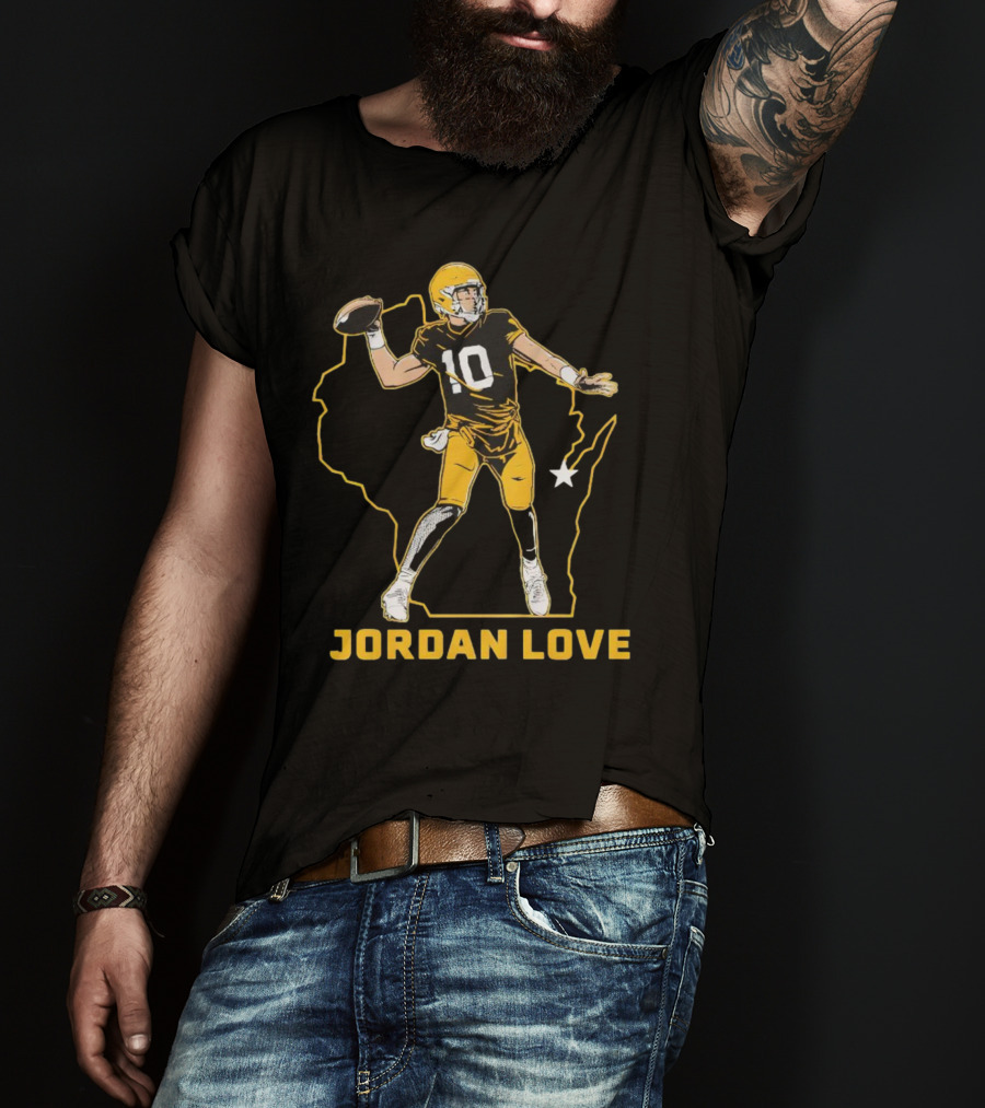 Jordan Love Wisconsin Star Quarterback Green Bay Packers T-Shirt
