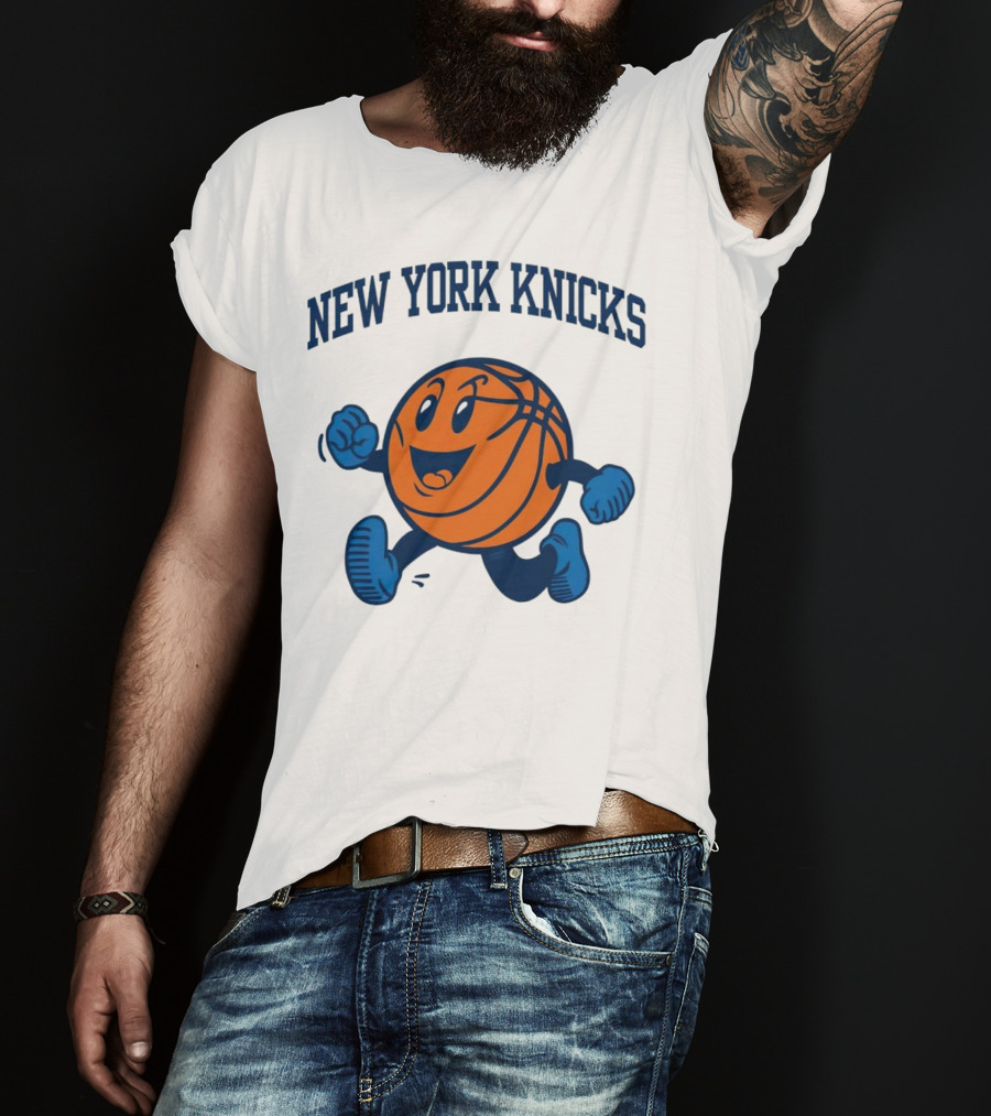 New York Knicks Running Basketball Character T-Shirt