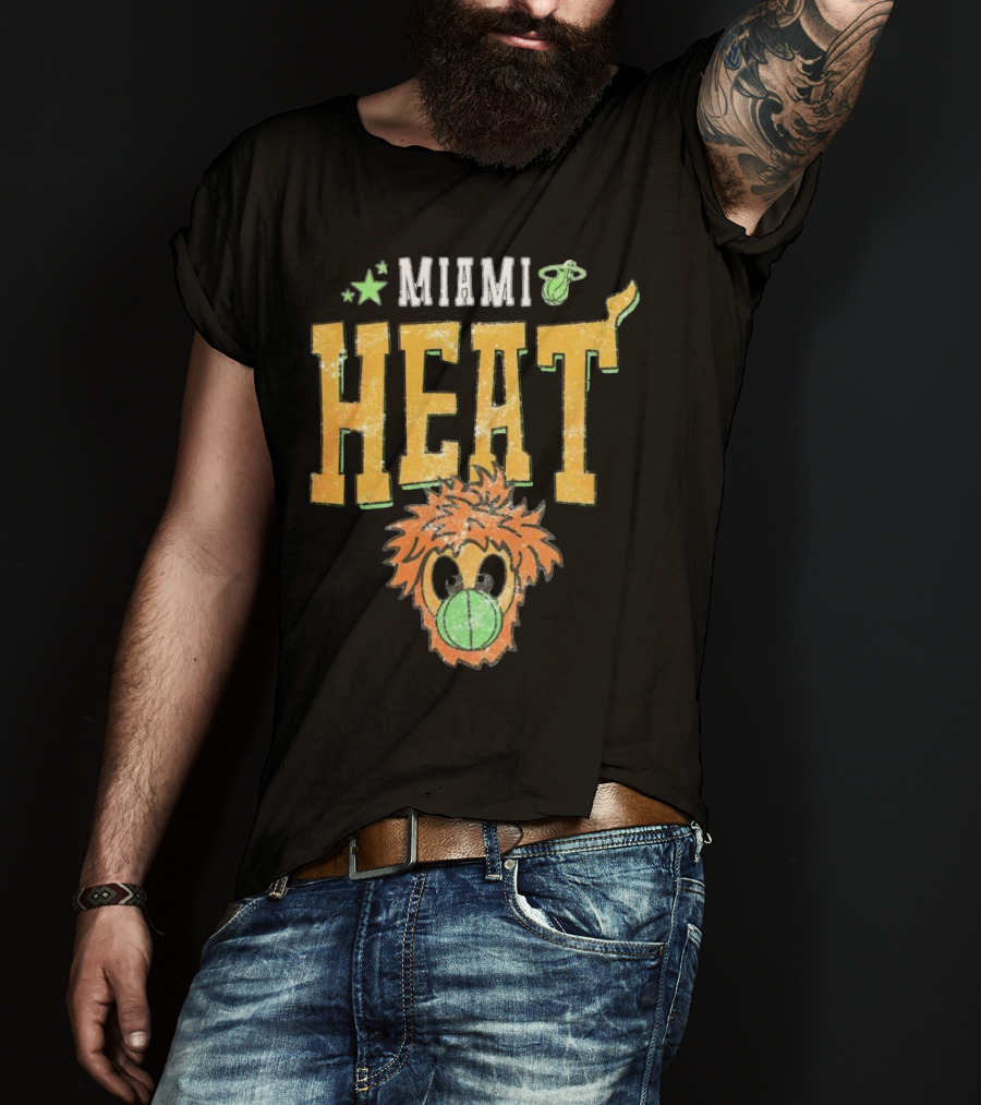 Miami Heat Burnie Basketball Court Culture T-Shirt
