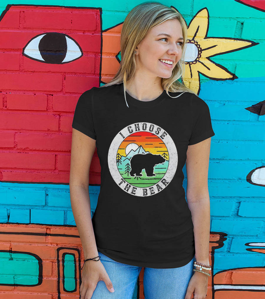 I Choose The Bear Vintage Sunset Mountains T-Shirt