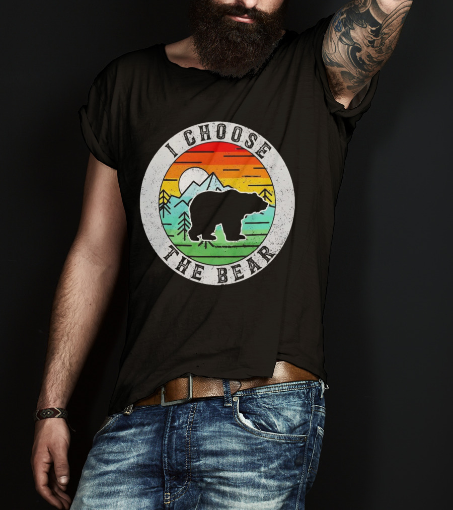 I Choose The Bear Vintage Sunset Mountains T-Shirt