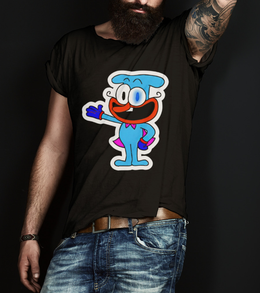 The Doise Cartoon Character With Blue Outfit And Red Accent Detailing T-Shirt