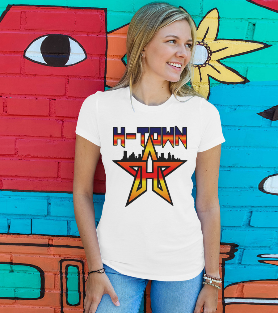 H-Town Skyline Star Houston Astros Baseball T-Shirt