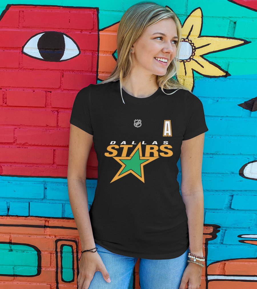 Dallas Stars NHL Hockey Team Logo And Letter A T-Shirt