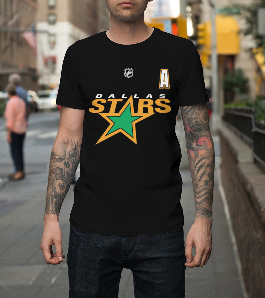 Dallas Stars NHL Hockey Team Logo And Letter A T-Shirt