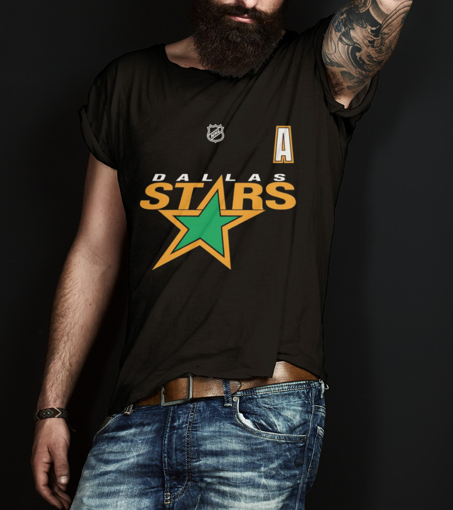 Dallas Stars NHL Hockey Team Logo And Letter A T-Shirt