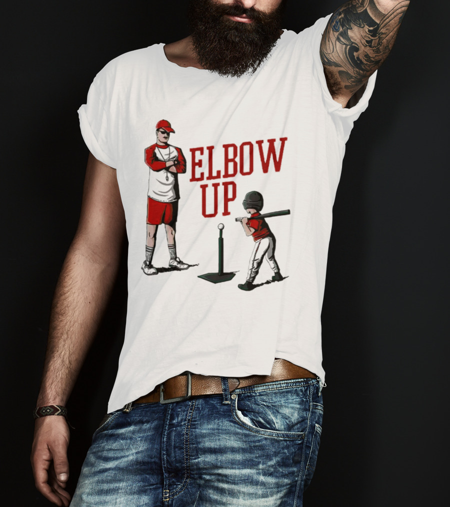 Elbow Up Baseball Coach Batting Stance T-Shirt