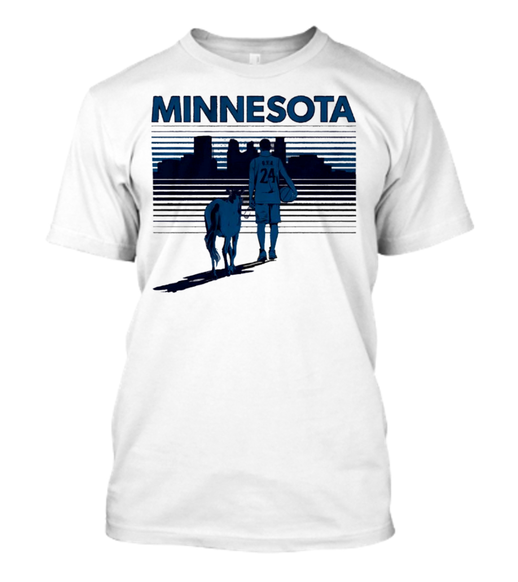 Minnesota Basketball 24 Bring Ya Ass Player And Dog With City Skyline T-Shirt