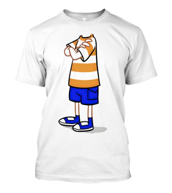 Phineas Ferb Cartoon Style Stun Body Outfit Blue Shorts T-Shirt