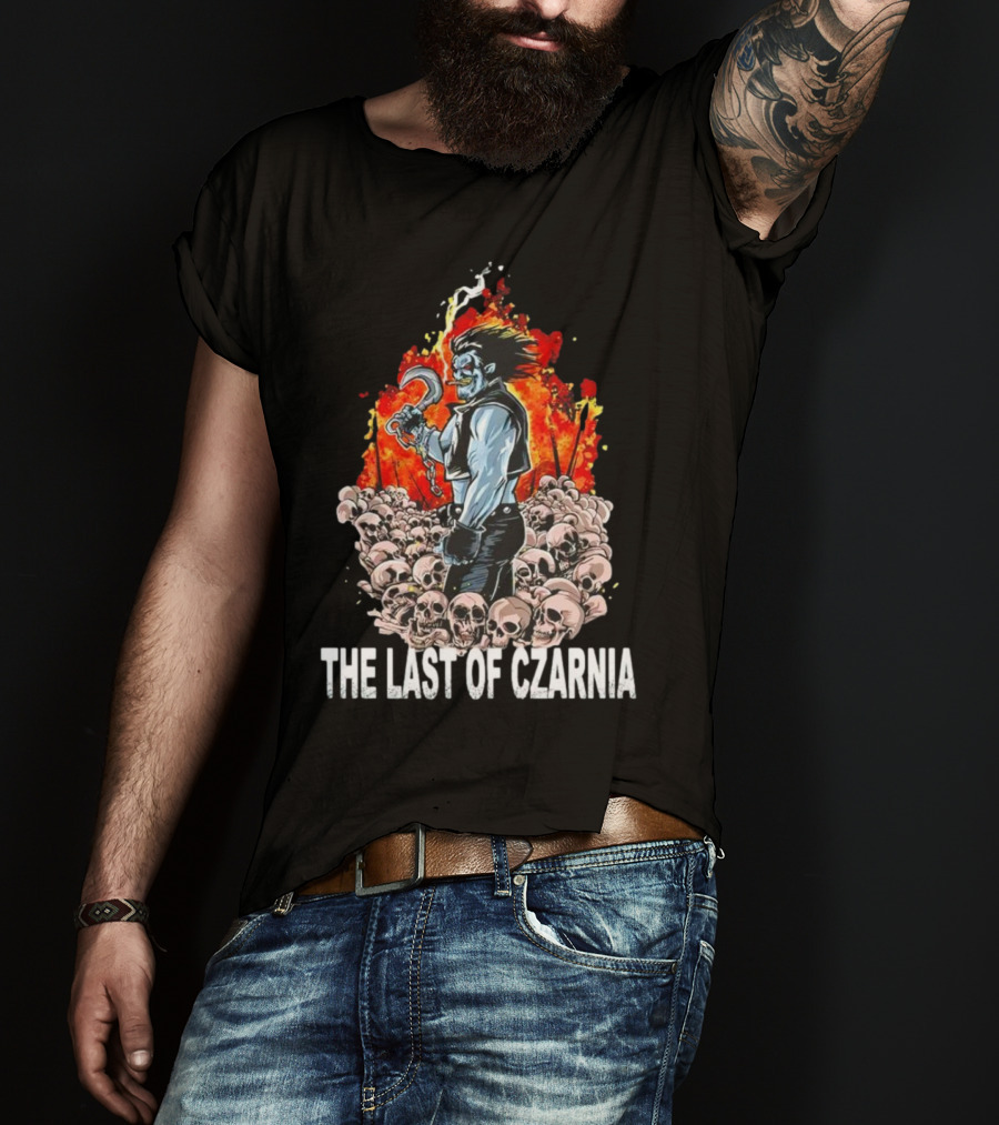 The Last Of Czarnia Lobo Standing Amidst Skulls And Flames T-Shirt