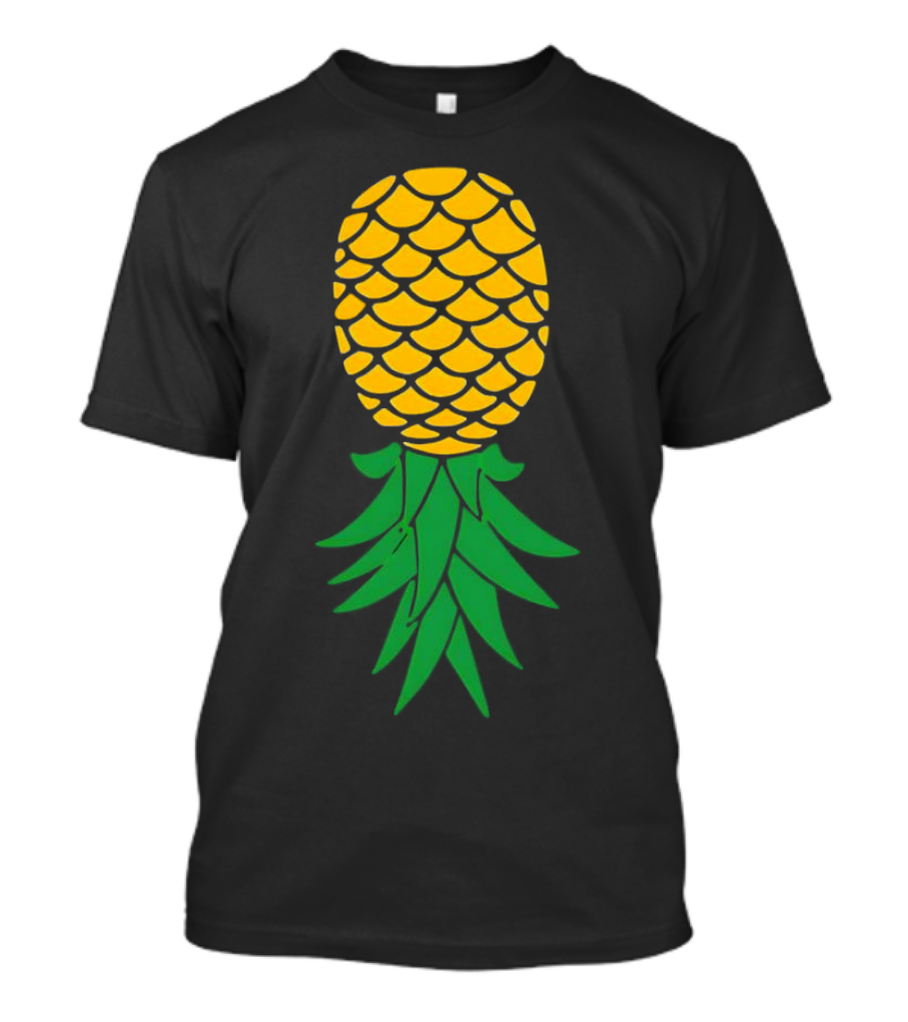 Upside Down Pineapple Yellow Green Scales T-Shirt