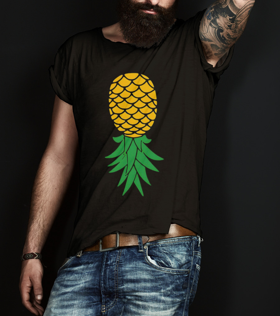 Upside Down Pineapple Yellow Green Scales T-Shirt