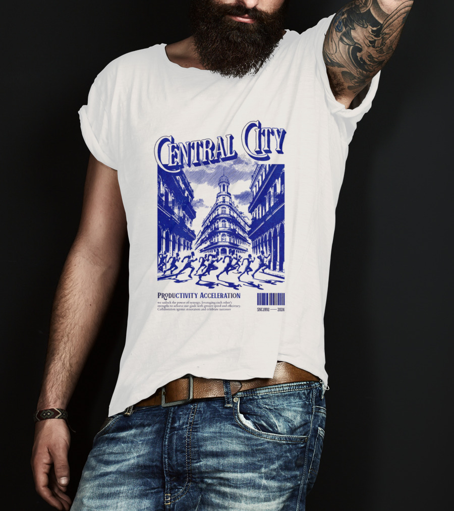 Central City Productivity Acceleration Crowded Streetscape T-Shirt