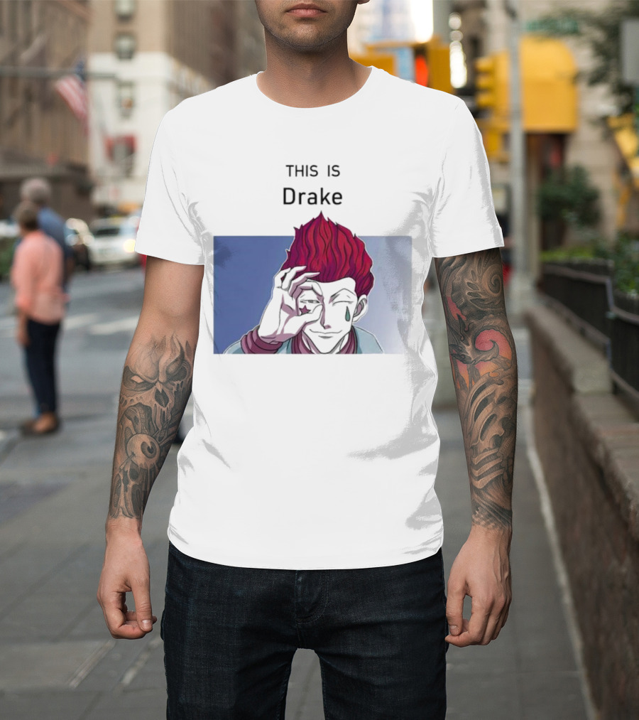 Hisoka This Is Drake Tear Symbol Pink Hair Anime Meme T-Shirt