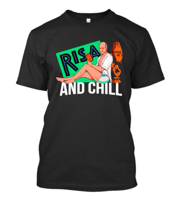 Risa And Chill Star Trek Parody Patrick Stewart Tropical Vacation Relaxation T-Shirt