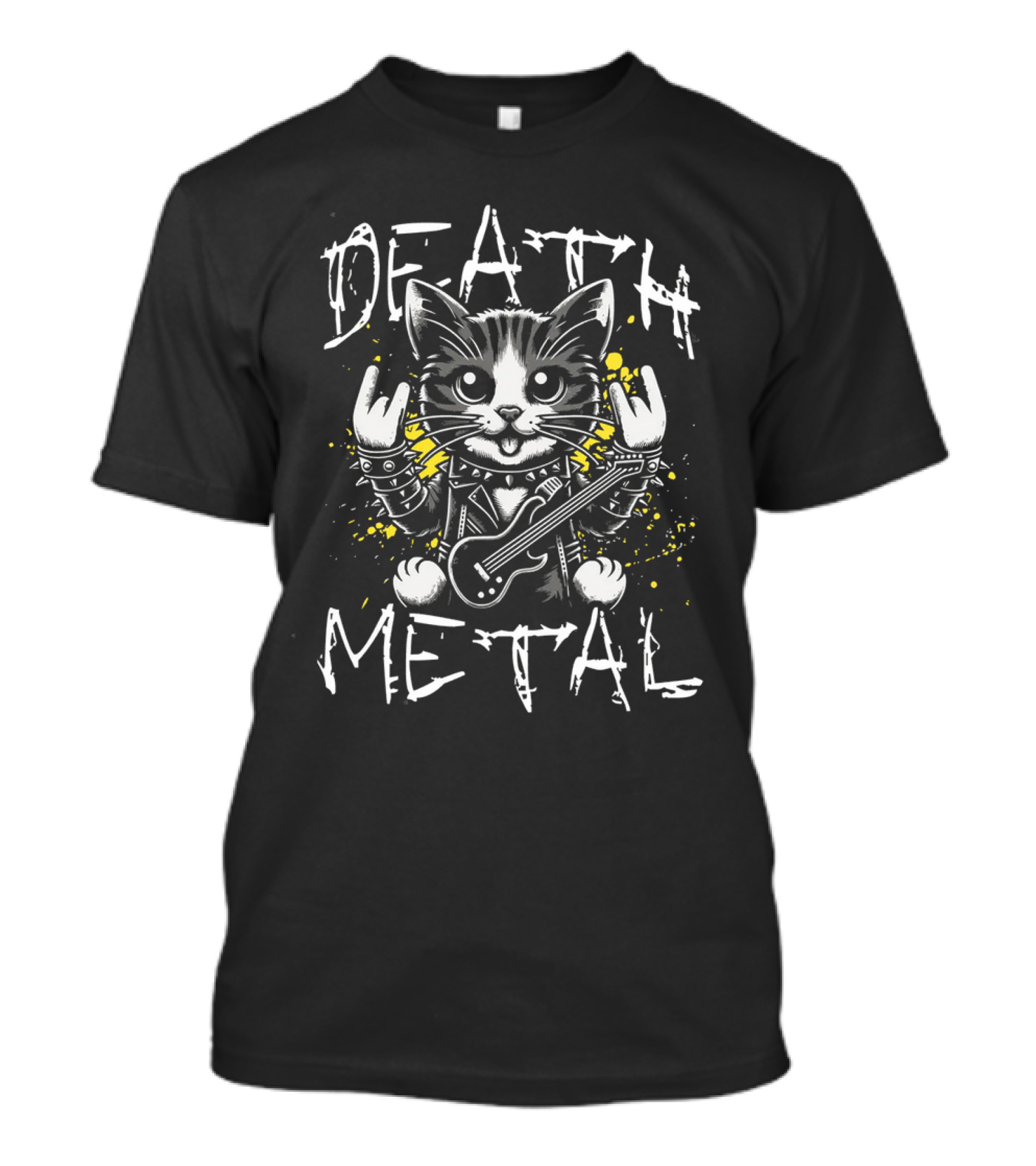 Death Metal Cat Rocking Guitar Cute T-Shirt