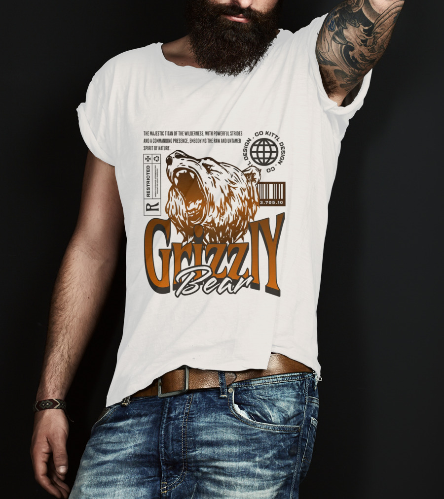 Grizzly The Majestic Titan Of The Wilderness Untamed Spirit T-Shirt