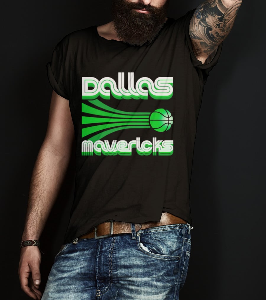 Dallas Mavericks Retro Green Basketball T-Shirt