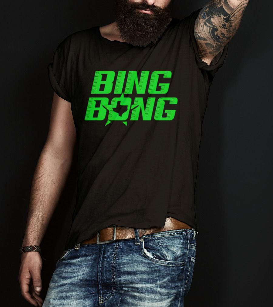 Dallas Stars Bing Bong Sports Text Logo Star Emblem T-Shirt