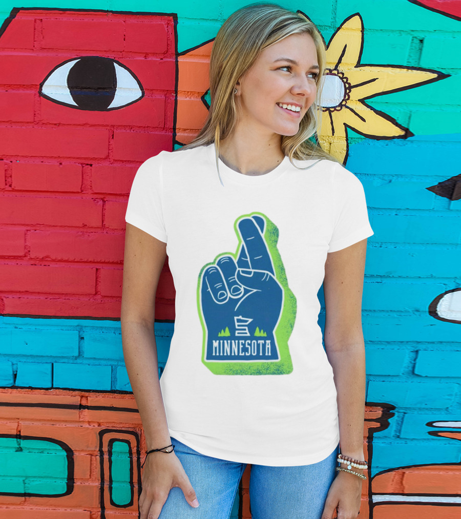 Minnesota Timberwolves Fingers Crossing Foam Hand T-Shirt