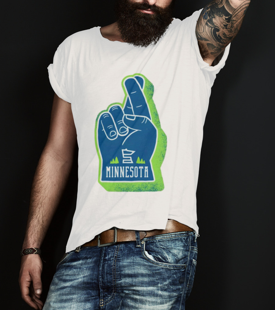 Minnesota Timberwolves Fingers Crossing Foam Hand T-Shirt
