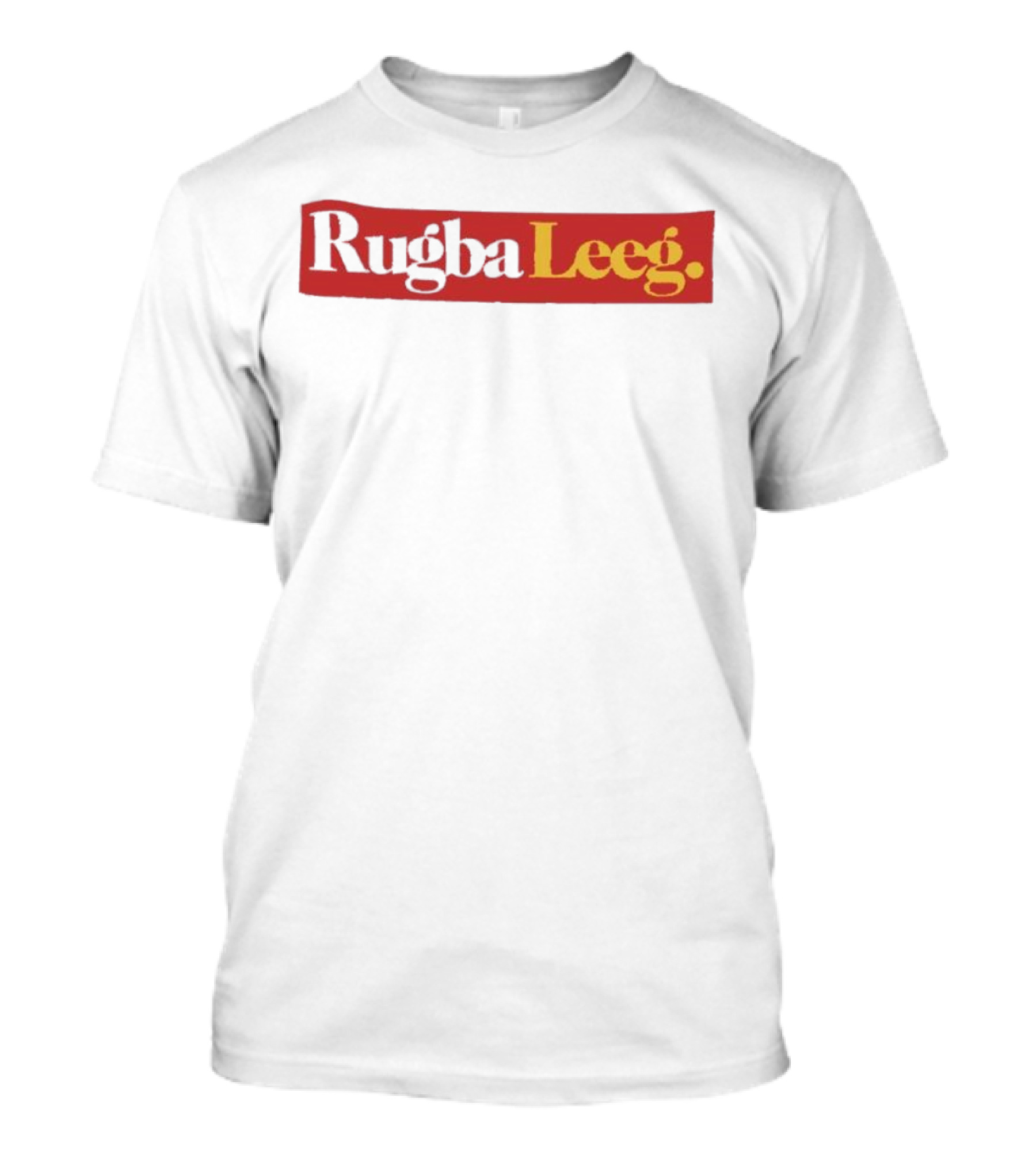 Rugba Leeg Bold Red Yellow Box Text T-Shirt