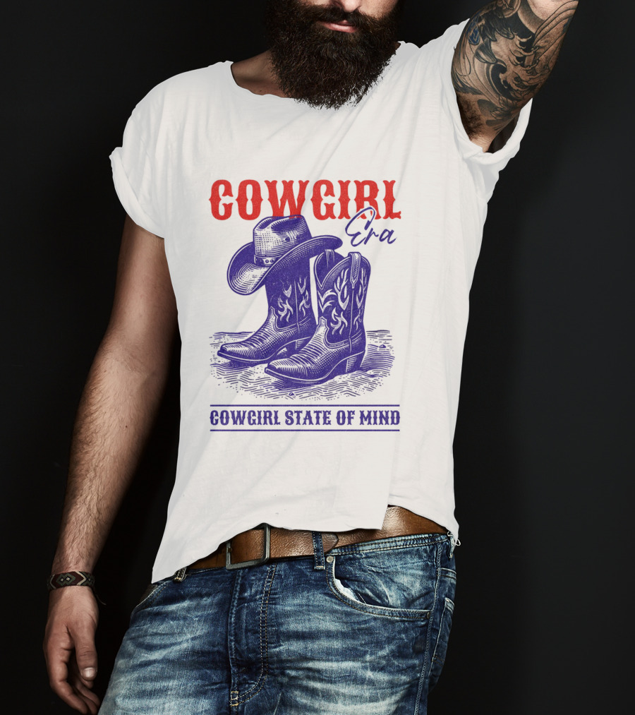 Cowgirl Era Cowgirl State Of Mind Vintage T-Shirt