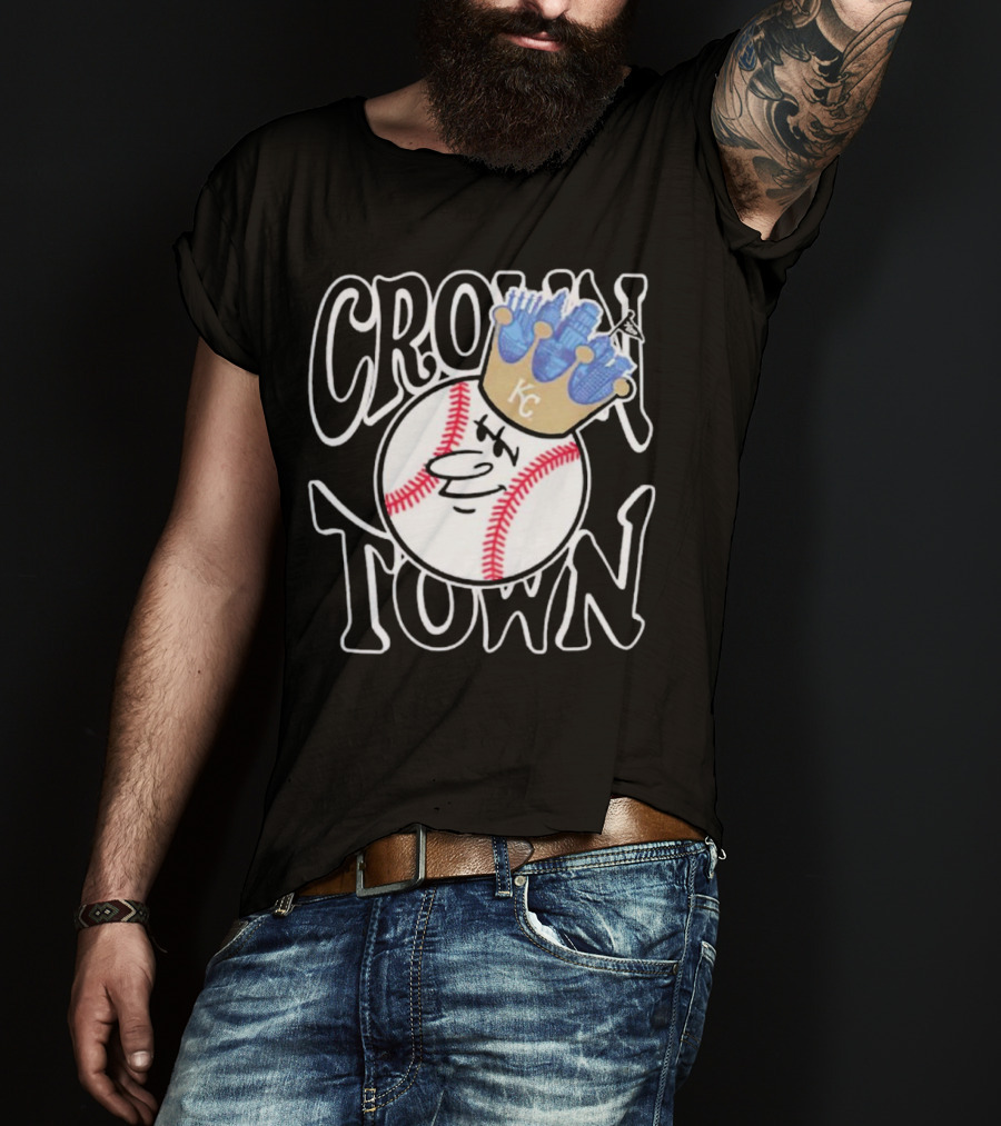 Crown Town Kansas City Royals Baseball Character With Crown T-Shirt