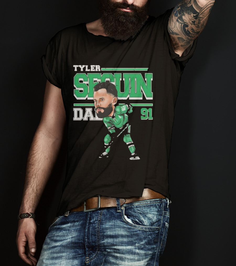 Tyler Seguin Dallas 91 Cartoon Hockey Player T-Shirt
