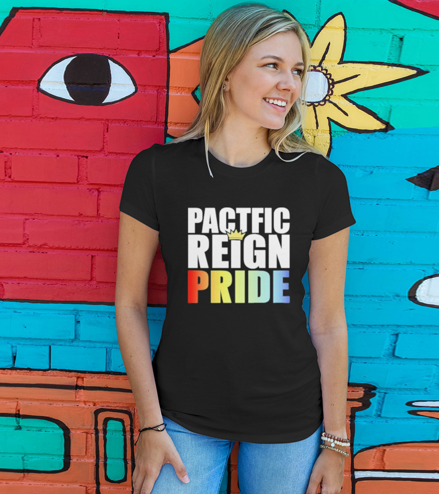 Pacific Reign Pride Crown Rainbow Colors T-Shirt