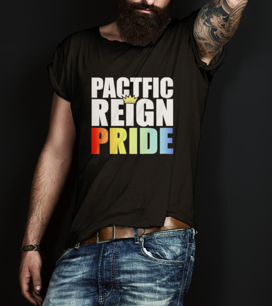 Pacific Reign Pride Crown Rainbow Colors T-Shirt