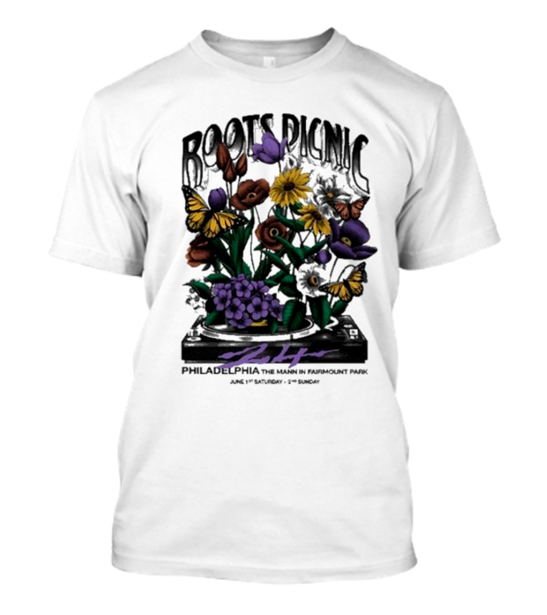 Roots Picnic Philadelphia Fairmount Park Flowers June T-Shirt