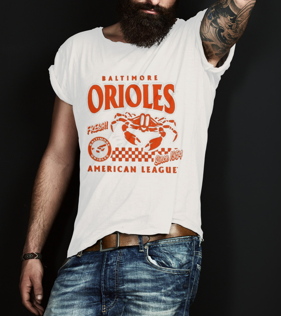 Baltimore Orioles Fresh Crab Since 1954 American League Baseball Retro Team T-Shirt