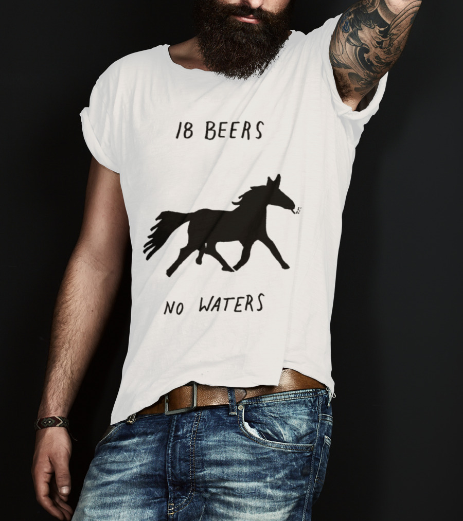 18 Beers No Waters Horse Silhouette Smoking Pipe T-Shirt