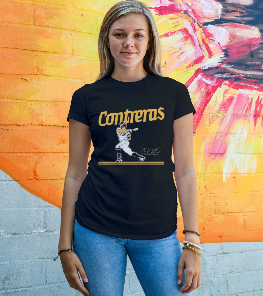 Contreras Milwaukee Brewers Slugger Swing Signature T-Shirt