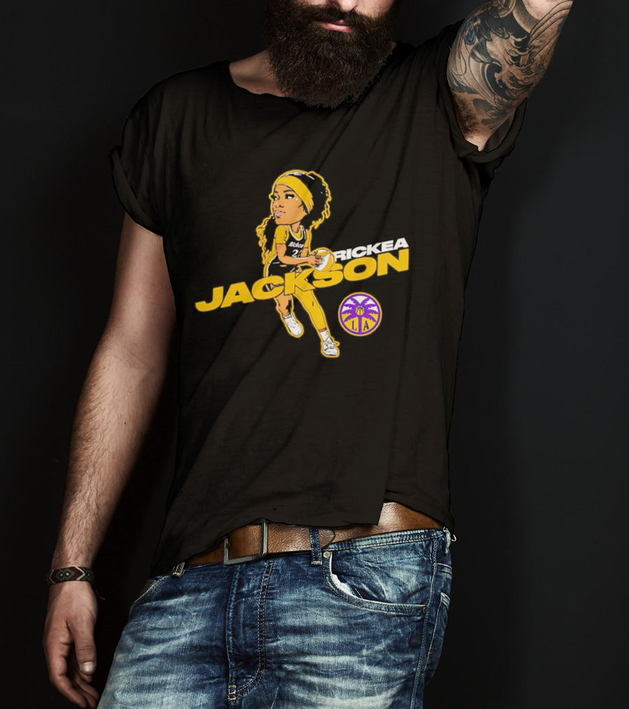 Rickea Jackson LA Basketball Player Icon In Yellow And Black T-Shirt