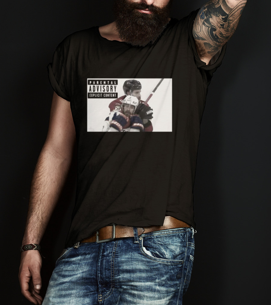 Parental Advisory Explicit Content Hockey Collision T-Shirt