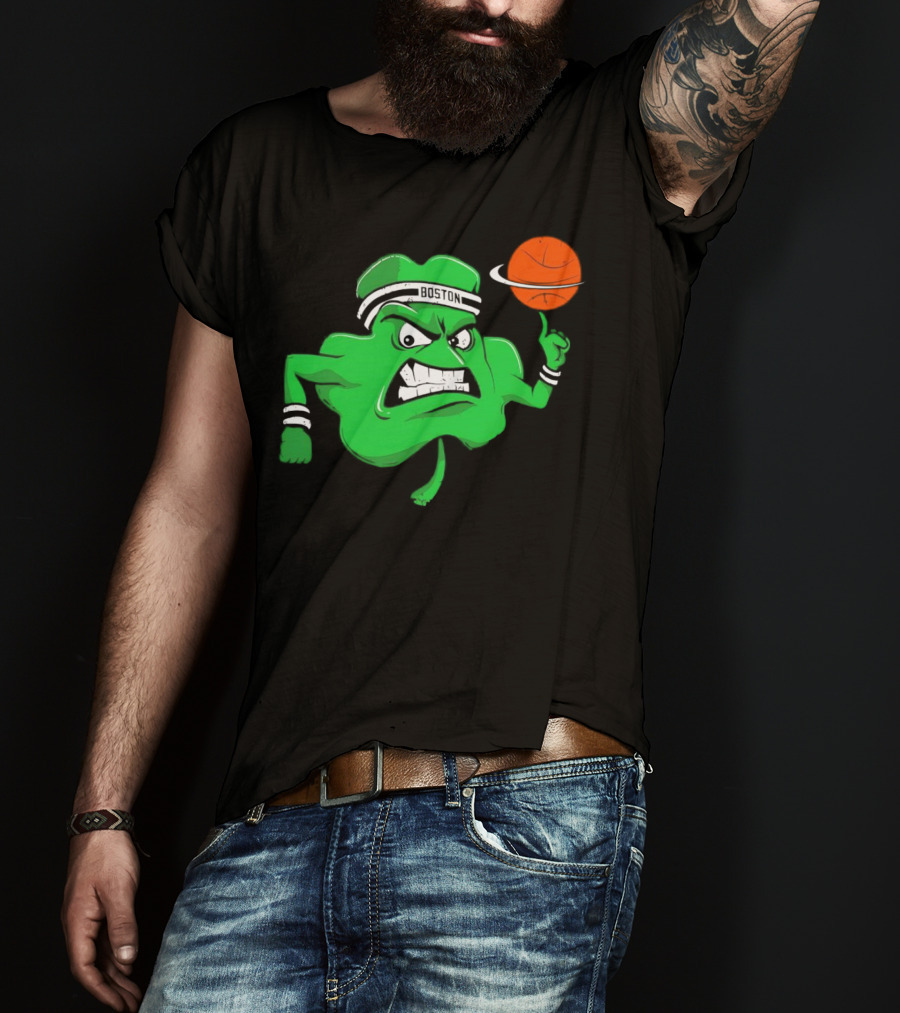 Boston Celtics Angry Clover Basketball T-Shirt