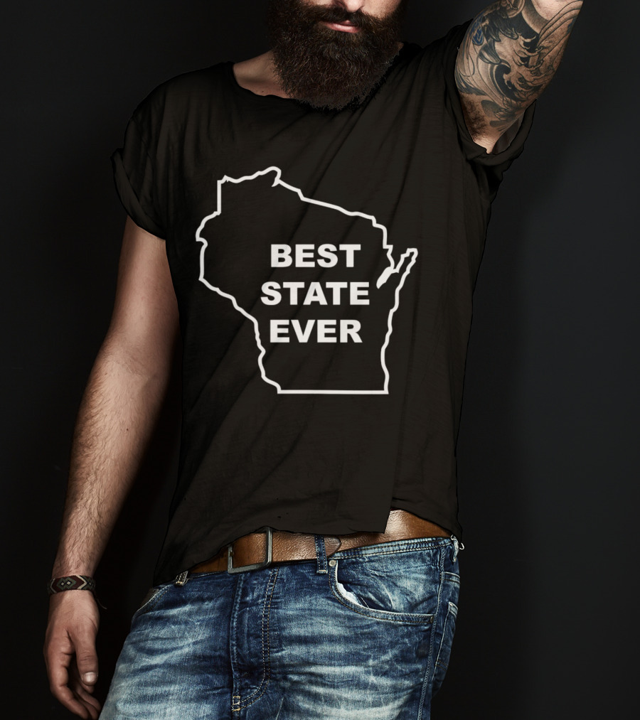 Wisconsin Best State Ever Outline T-Shirt