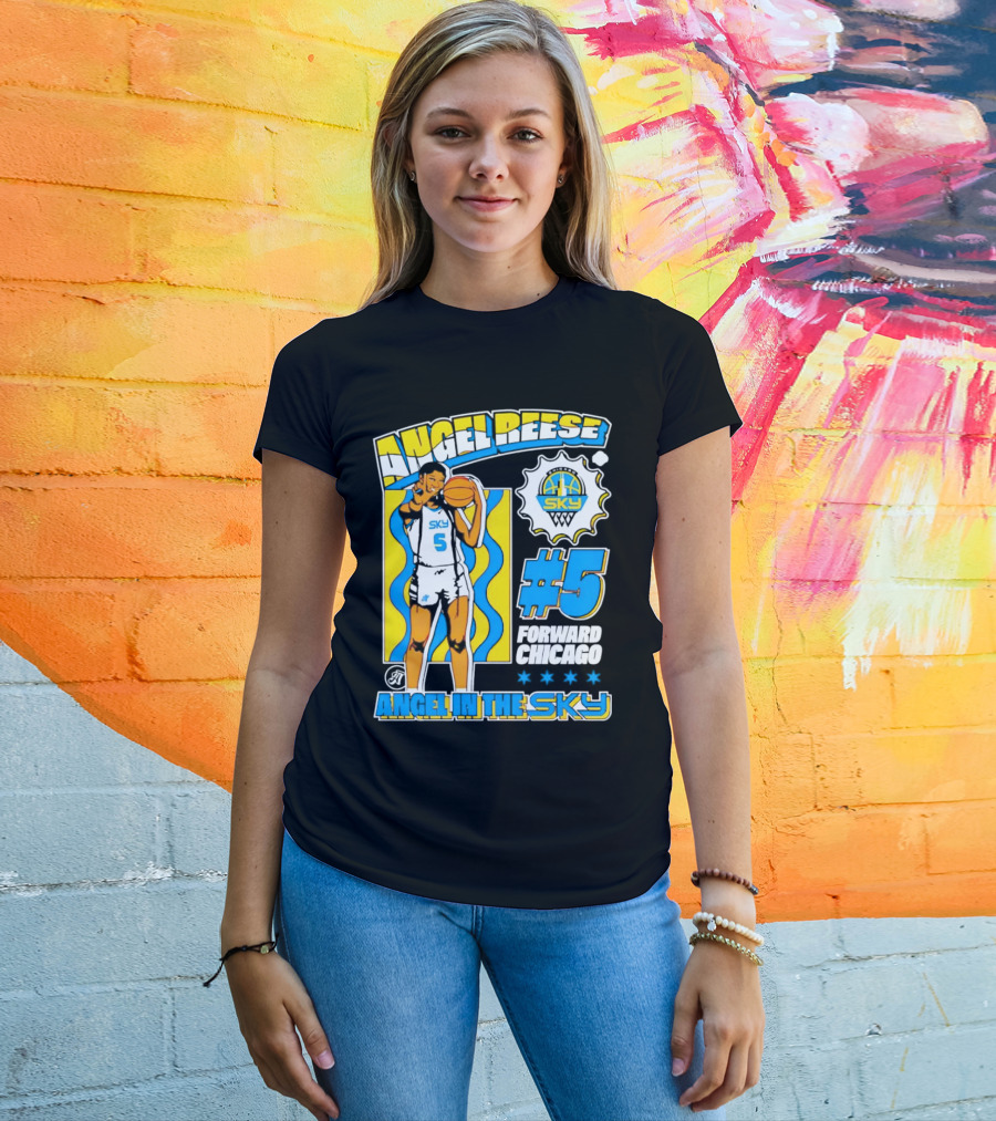 Angel Reese #5 Forward Chicago Sky Angel In The Sky T-Shirt