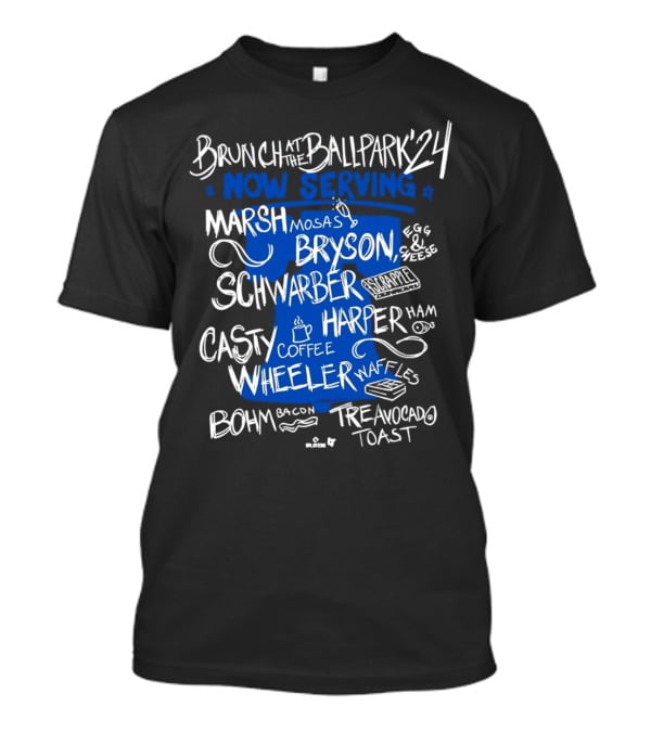 Brunch At The Ballpark 24 Now Serving Marshmosa Bryson Schwarber Bohm Avocado Toast Wheeler Waffles Harper Ham T-Shirt